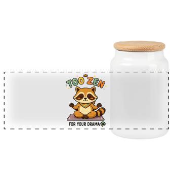À Zen pour ton raton laveur dramatique - Boîte à biscuits avec couvercle en bois - blanc - Devant