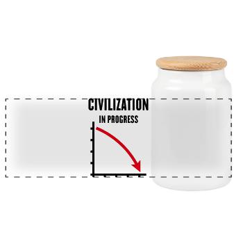 Civilisation en cours (Civilisation POS Red 2C) - Boîte à biscuits avec couvercle en bois - blanc - Devant