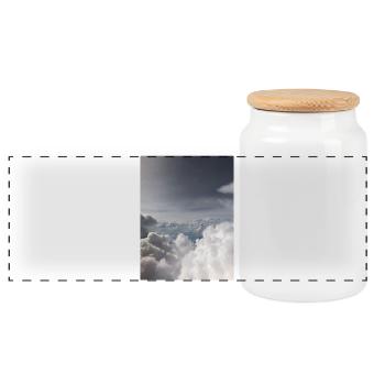 Paysage de rêve dans le ciel nuageux - Boîte à biscuits avec couvercle en bois - blanc - Devant