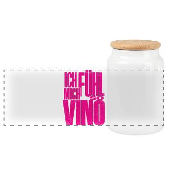 Ich fühl mich so Vino! - Panorama Keksdose mit Holzdeckel - Weiß - Vorne