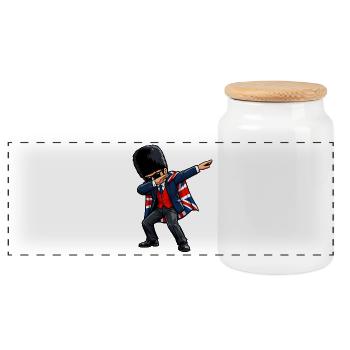 Dabbing Brite - Panorama Keksdose mit Holzdeckel - Weiß - Vorne