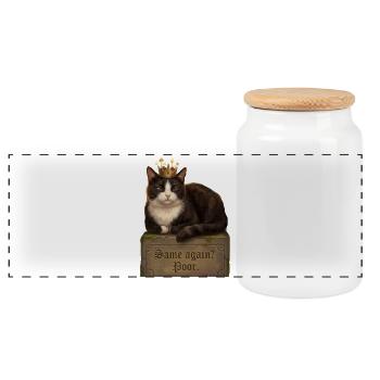 Die königliche Katze auf dem Grab - Panorama Keksdose mit Holzdeckel - Weiß - Vorne