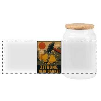 Zitrone? Nein Danke! -  No Radler - Panorama Keksdose mit Holzdeckel - Weiß - Vorne
