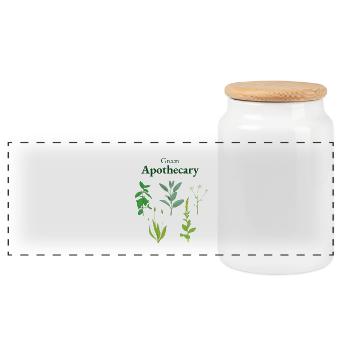 Grüne Apotheke - Panorama Keksdose mit Holzdeckel - Weiß - Vorne