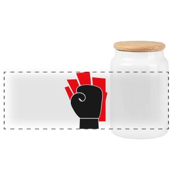 Pure fighting spirit - Panoramic Cookie Jar with Wooden Lid - white - Front