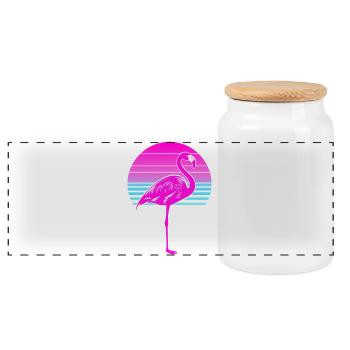 Pink and proud of it - Panoramic Cookie Jar with Wooden Lid - white - Front