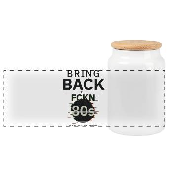 BringBackTheFCKN80s - Panoramic Cookie Jar with Wooden Lid - white - Front