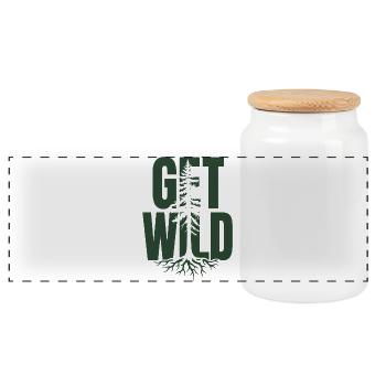 Outdoor Adventure - Get Wild - Panoramic Cookie Jar with Wooden Lid - white - Front