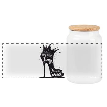 Confidence is my favorite Heel - High Heel - Panorama Keksdose mit Holzdeckel - Weiß - Vorne