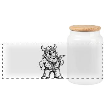 Viking hippie drôle : fête des pères rétro mignonne - Boîte à biscuits avec couvercle en bois - blanc - Devant
