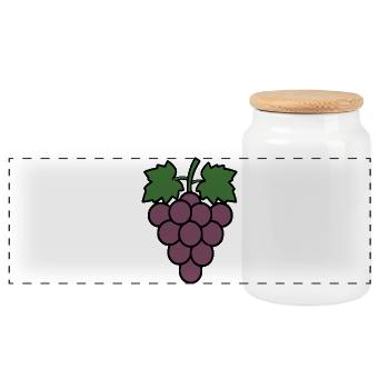 Grapes Green Grapevine Wine Gift - Panoramic Cookie Jar with Wooden Lid - white - Front