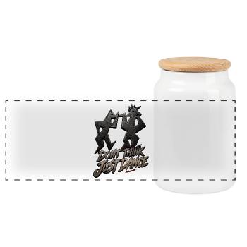 Ne pense pas, juste danser - Boîte à biscuits avec couvercle en bois - blanc - Devant