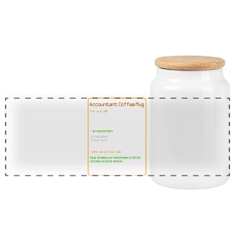 Accountant Coffee Mug Level 666 - Panoramic Cookie Jar with Wooden Lid - white - Front