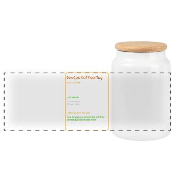 DevOps Coffee Mug Level 666 - Panoramic Cookie Jar with Wooden Lid - white - Front