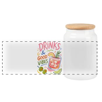 Cocktails colorés pour les soirées d’été - Boîte à biscuits avec couvercle en bois - blanc - Devant