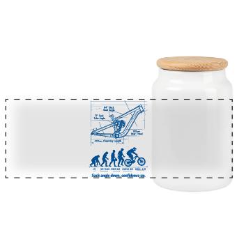 Plan de l’évolution MTB : descente pleine suspension - Boîte à biscuits avec couvercle en bois - blanc - Devant