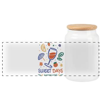 Spritzer Summer - Panoramic Cookie Jar with Wooden Lid - white - Front
