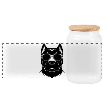 Lunettes de soleil Pitbull - Boîte à biscuits avec couvercle en bois - blanc - Devant