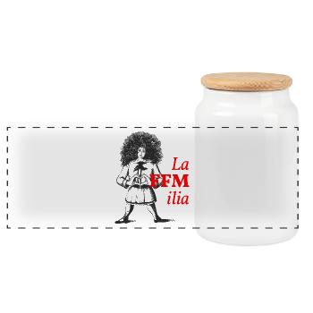 La FFMilia – Struwwelpeter Frankfurt - Panorama Keksdose mit Holzdeckel - Weiß - Vorne