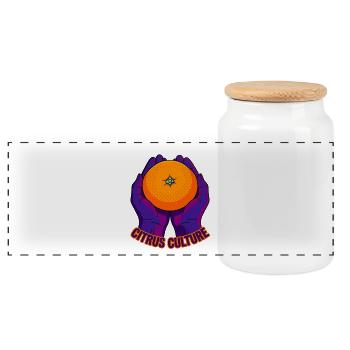Pop Art Culture des agrumes orange - Boîte à biscuits avec couvercle en bois - blanc - Devant