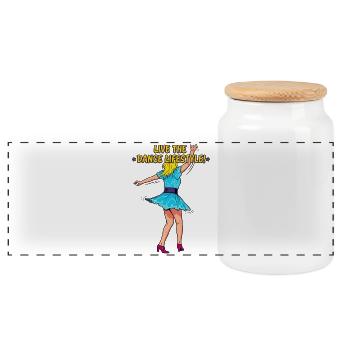 Dancing Girl - Dance Lifestyle - Panoramic Cookie Jar with Wooden Lid - white - Front