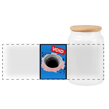 vide - Boîte à biscuits avec couvercle en bois - blanc - Devant