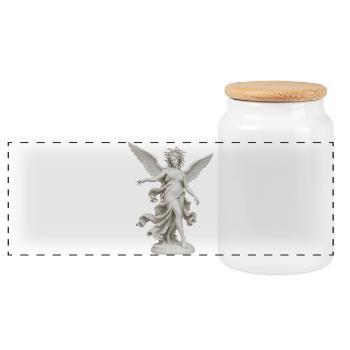 Déesse Méduse Ailée - Boîte à biscuits avec couvercle en bois - blanc - Devant