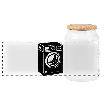 Washing machine - Panoramic Cookie Jar with Wooden Lid - white - Front