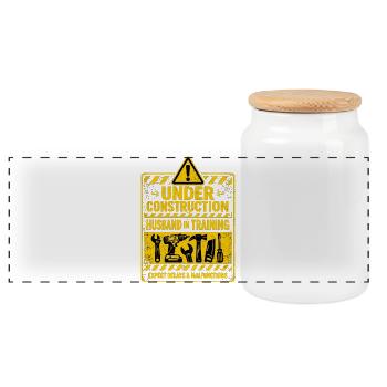 Chemise de marié pour enterrement de vie de garçon - En cours de construction - Boîte à biscuits avec couvercle en bois - blanc - Devant