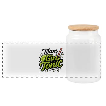 Team cockail Tonic - Panorama Keksdose mit Holzdeckel - Weiß - Vorne