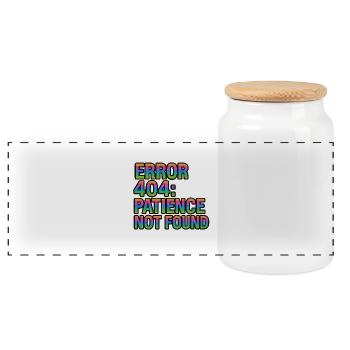 Error Message 404 Patience not found lustig - Panoramic Cookie Jar with Wooden Lid - white - Front