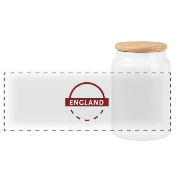 Emblème de l’Angleterre Round de couleur rouge - Boîte à biscuits avec couvercle en bois - blanc - Devant