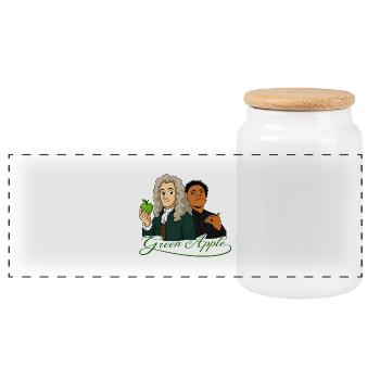 VERT POMME VERTE - Boîte à biscuits avec couvercle en bois - blanc - Devant