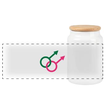 Gay - Boîte à biscuits avec couvercle en bois - blanc - Devant