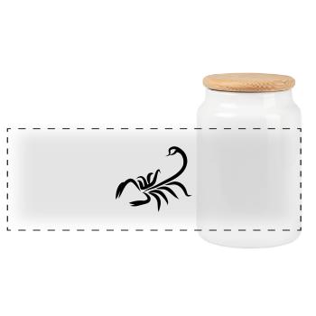 SCORPION2 - Panorama Keksdose mit Holzdeckel - Weiß - Vorne