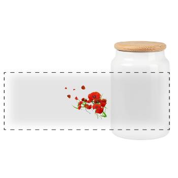 Coquelicots - Boîte à biscuits avec couvercle en bois - blanc - Devant