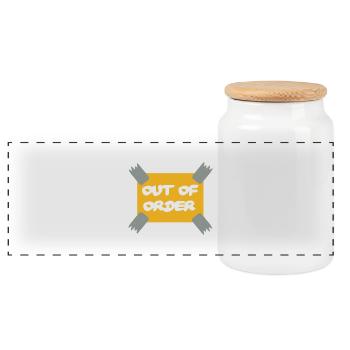 Out of order - Office - Panoramic Cookie Jar with Wooden Lid - white - Front