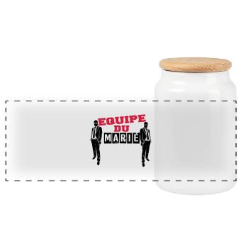 équipe marié 3 - Boîte à biscuits avec couvercle en bois - blanc - Devant
