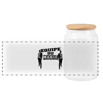 équipe marié 2 - Boîte à biscuits avec couvercle en bois - blanc - Devant