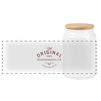 Original 100 Prozent Notarfachangestellter - - Panorama Keksdose mit Holzdeckel - Weiß - Vorne