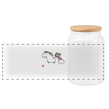 Einhorn Tank Top Damen - Küss mich am Regenbogen - Panorama Keksdose mit Holzdeckel - Weiß - Vorne