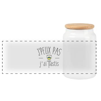 Je peux pas j'ai pastis - Boîte à biscuits avec couvercle en bois - blanc - Devant