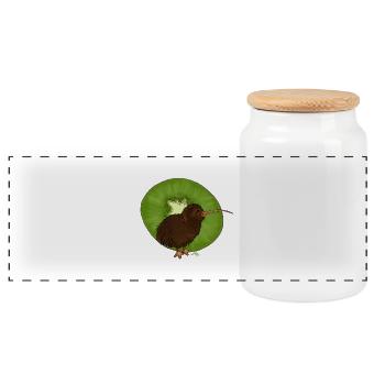 Kiwi ² - Boîte à biscuits avec couvercle en bois - blanc - Devant