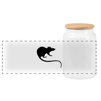 Ratte Maus Nager Nagetier Rattus Wanderratte tier - Panorama Keksdose mit Holzdeckel - Weiß - Vorne