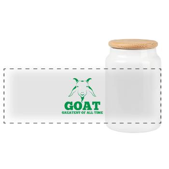 Goat / Farm: Goat - Greatest Of All Time - Panoramic Cookie Jar with Wooden Lid - white - Front