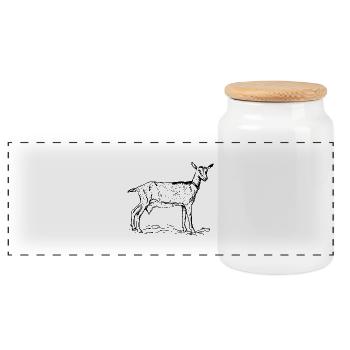 goat32 - Panorama Keksdose mit Holzdeckel - Weiß - Vorne