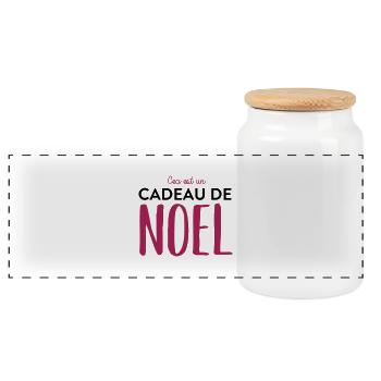cadeau de noel - Boîte à biscuits avec couvercle en bois - blanc - Devant