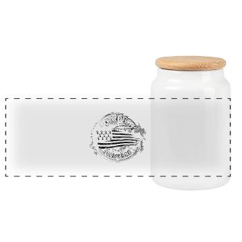 Breizh Bretagne - Boîte à biscuits avec couvercle en bois - blanc - Devant