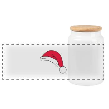 santahat - Panoramic Cookie Jar with Wooden Lid - white - Front