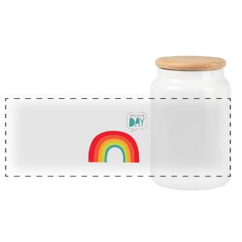 rainbow - Boîte à biscuits avec couvercle en bois - blanc - Devant